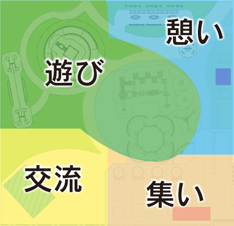 安佐北多目的交流広場の4つのゾーン