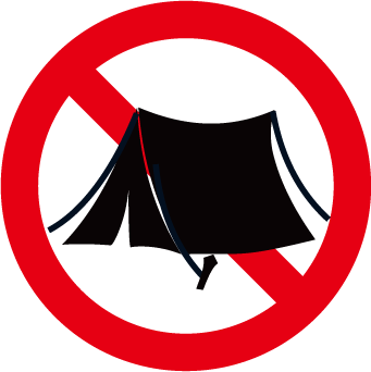 テント・タープ使用禁止